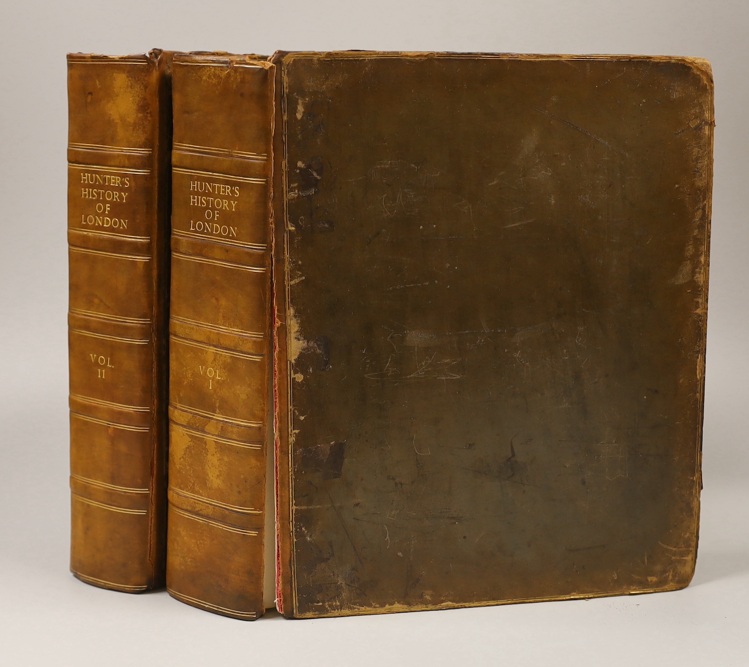 Hunter's History of London and its Environs by rev. Henry Hunter, published 1811, volumes I & II with engraved plates and folded maps